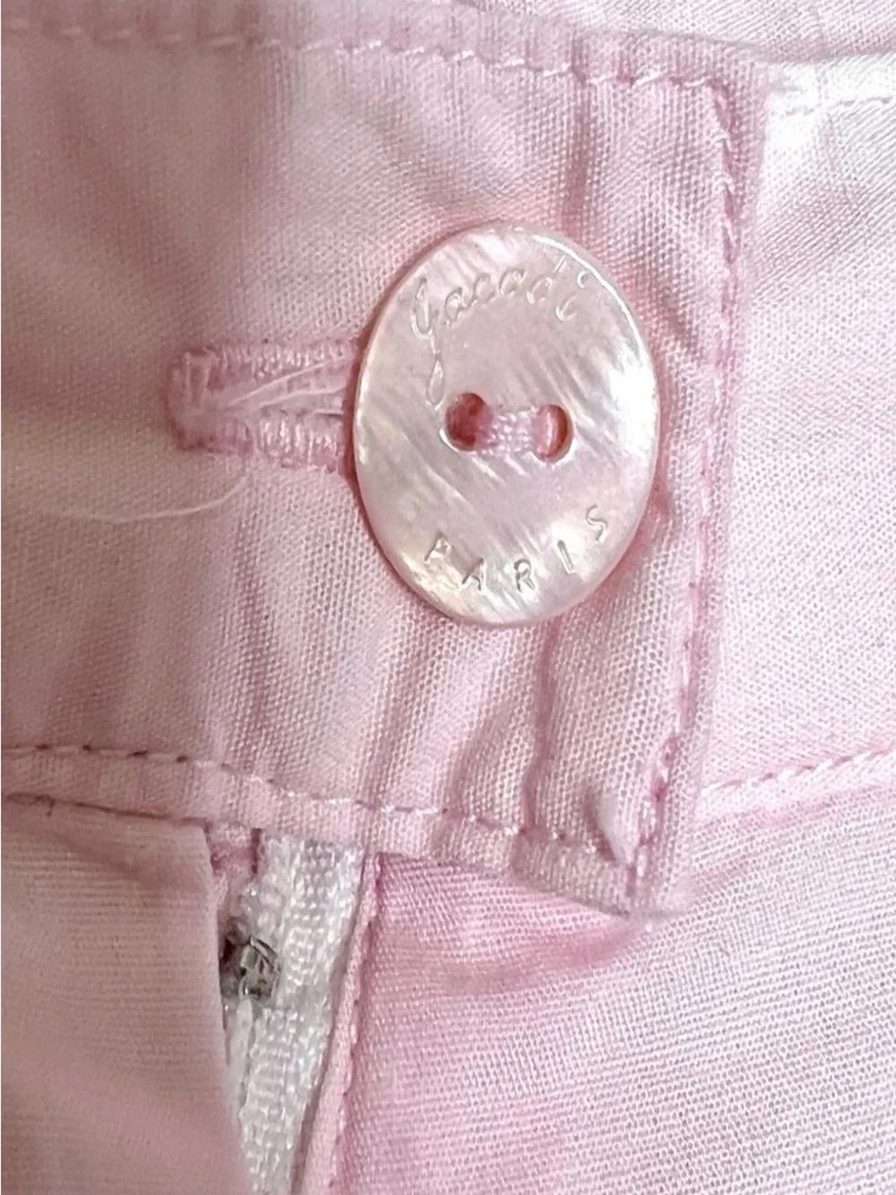 Jacadi Paris Girls 90s Light Pink White Polka Dot Capri Shorts 100% Cotton